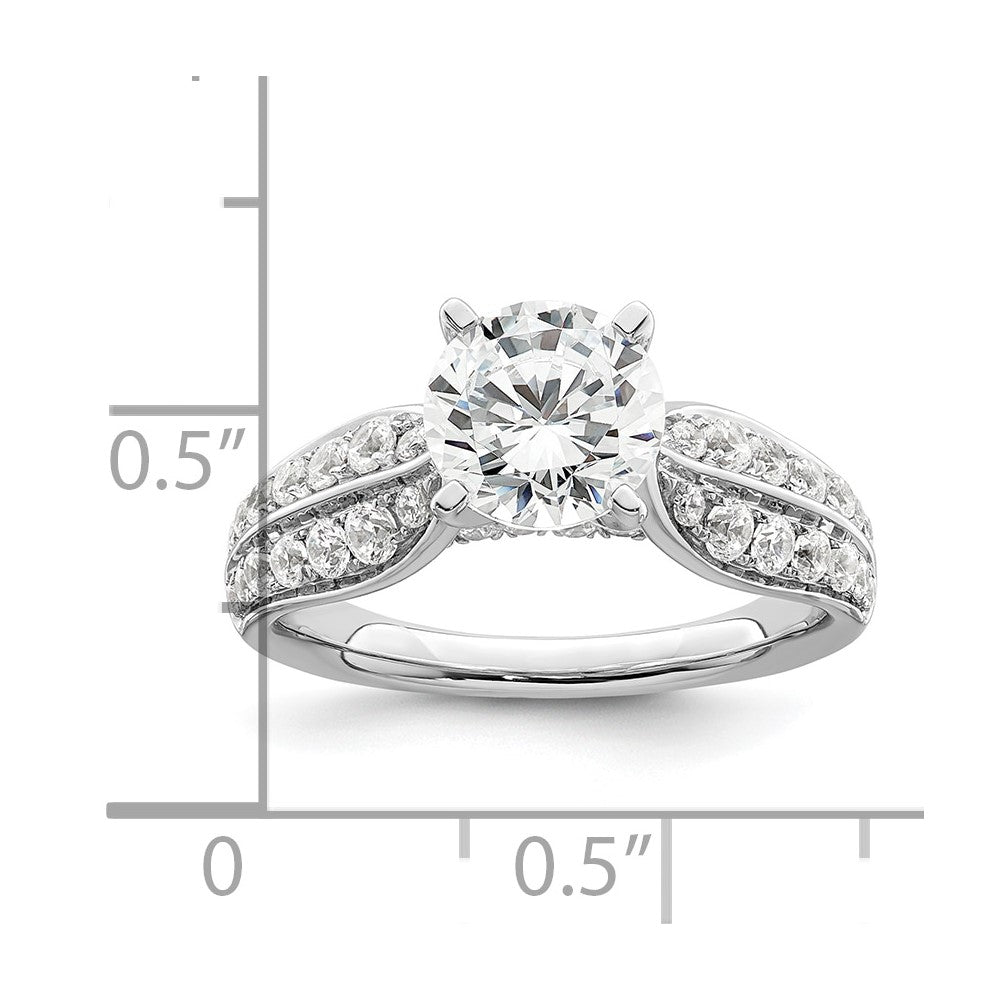 14kw 2 1/8ct Lab Grown DIA VS/SI+ G+ Round Cert. Comp Eng Ring