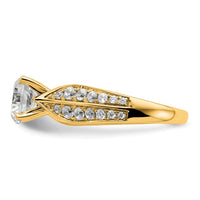 14k 1 5/8ct Lab Grown Diamond VS/SI+ G+ Round Complete Eng Ring