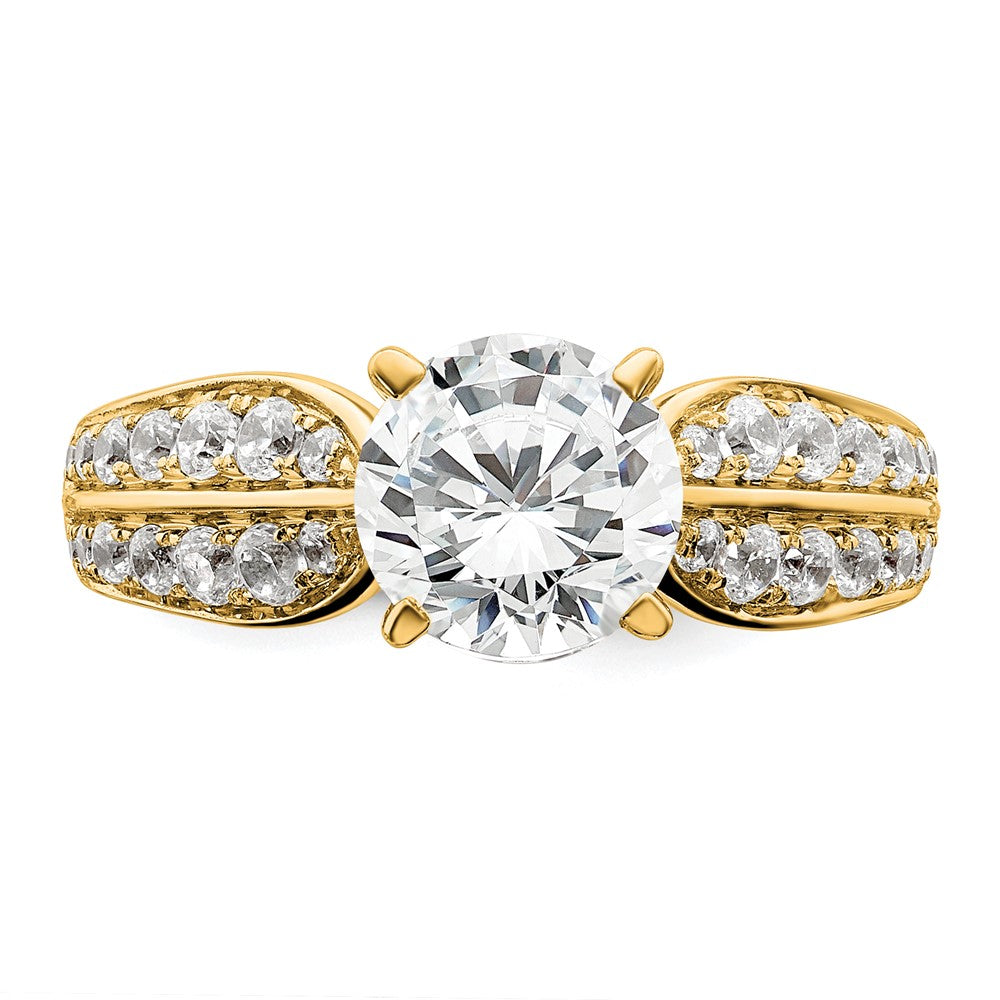 14k 5/8ct Lab Grown Diamond VS/SI+ G+ 1ct Center Round Semi Eng Ring