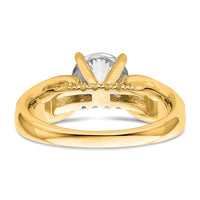 14k 5/8ct Lab Grown Diamond VS/SI+ G+ 1ct Center Round Semi Eng Ring