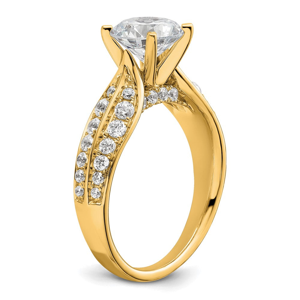 14k 1 5/8ct Lab Grown Diamond VS/SI+ G+ Round Complete Eng Ring