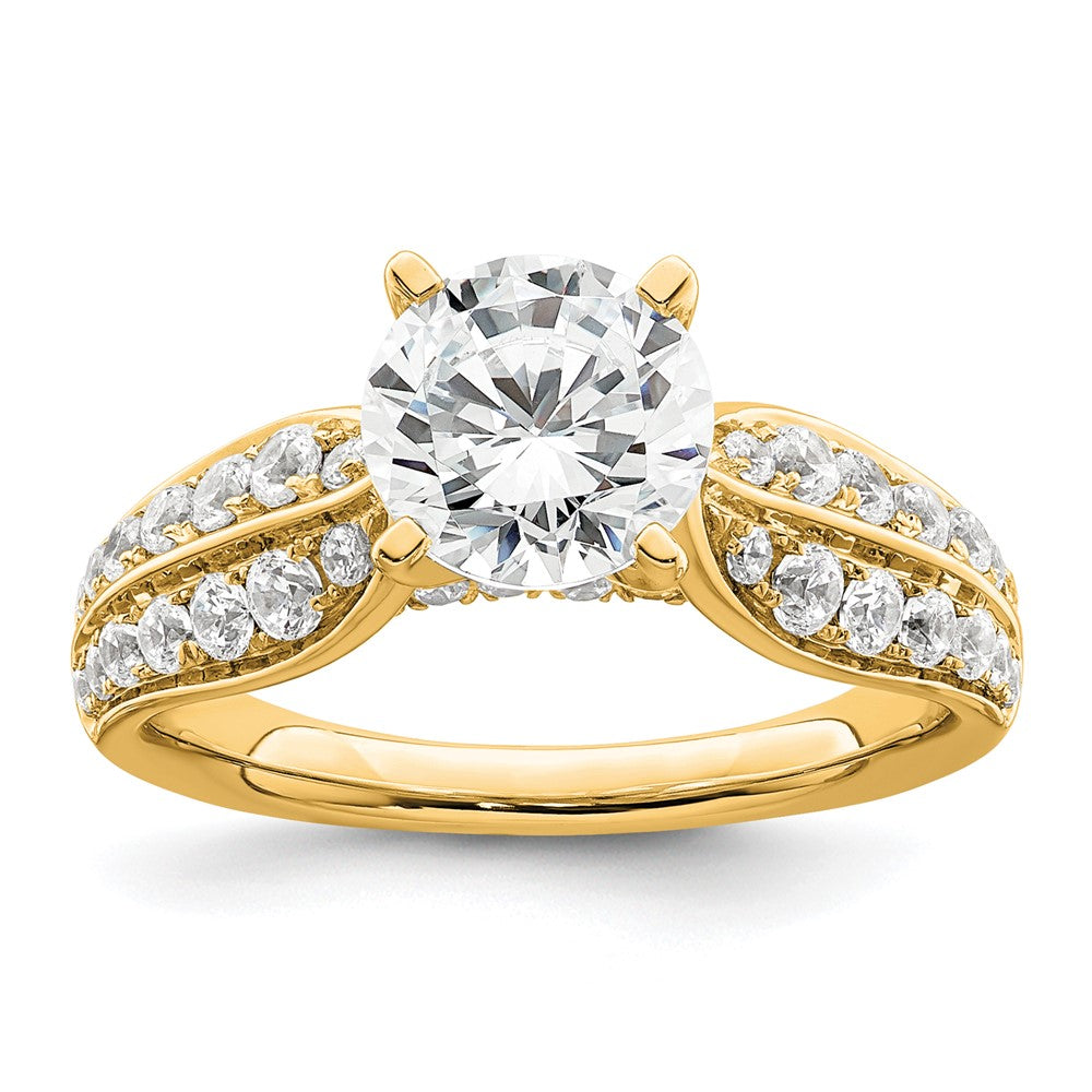 14k 5/8ct Lab Grown Diamond VS/SI+ G+ 1ct Center Round Semi Eng Ring