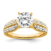 14k 5/8ct Lab Grown Diamond VS/SI+ G+ 1ct Center Round Semi Eng Ring