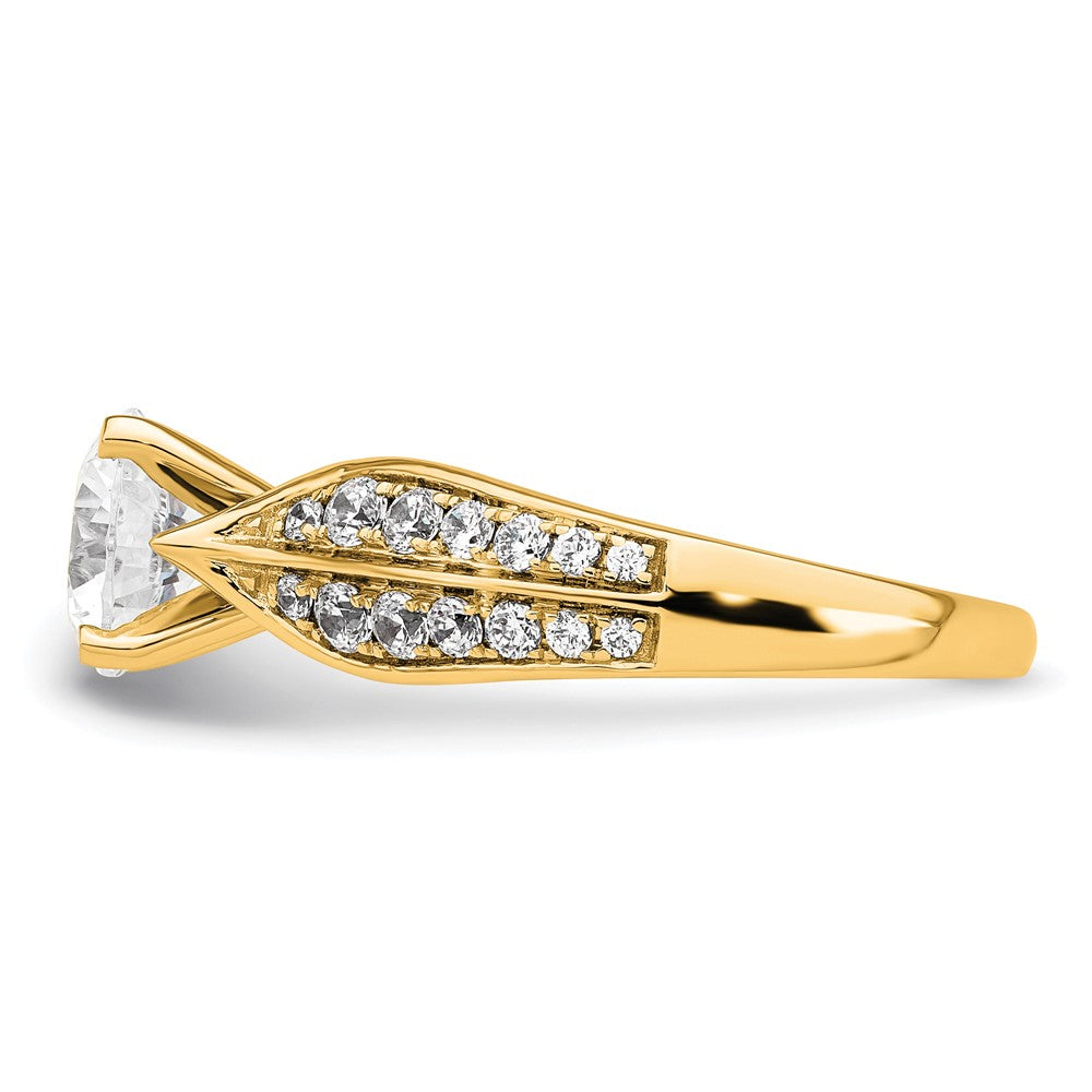 14k 5/8ct Lab Grown Diamond VS/SI+ G+ 1 1/2ct Center Round Semi Eng Ring