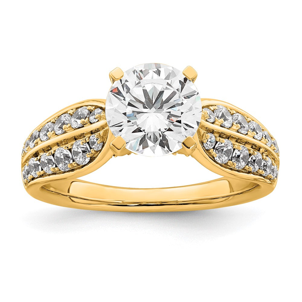 14k 5/8ct Lab Grown Diamond VS/SI+ G+ 1 1/2ct Center Round Semi Eng Ring
