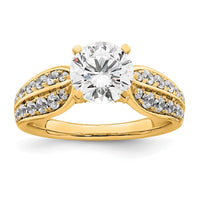 14k 5/8ct Lab Grown Diamond VS/SI+ G+ 1 1/2ct Center Round Semi Eng Ring