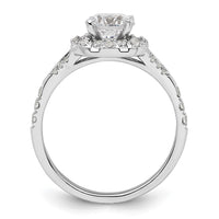 14k White Gold 1/3 ct Lab Grown Dia VS/SI+ G+ 1 ct Center Semi Halo Eng Rin