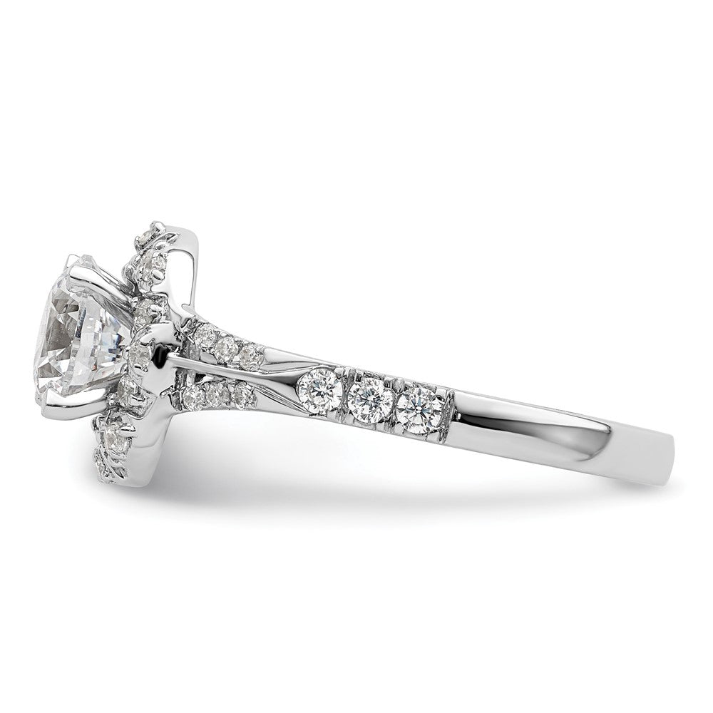 14k White Gold 1/3 ct Lab Grown Dia VS/SI+ G+ 1 ct Center Semi Halo Eng Rin