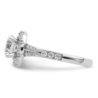 14k White Gold 1/3 ct Lab Grown Dia VS/SI+ G+ 1 ct Center Semi Halo Eng Rin