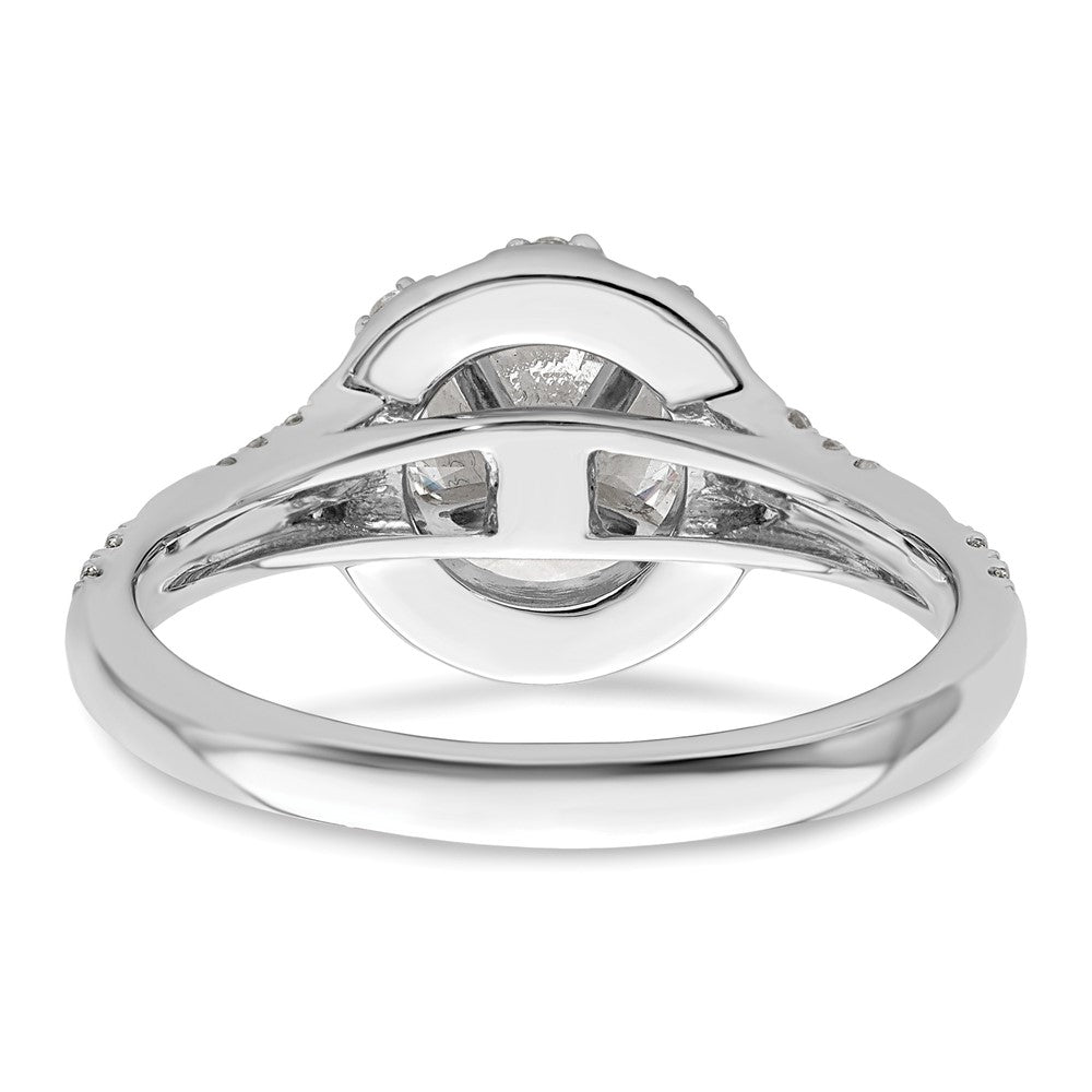 14k White Gold 1/3 ct Lab Grown Dia VS/SI+ G+ 1 ct Center Semi Halo Eng Rin