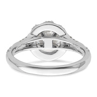 14k White Gold 1/3 ct Lab Grown Dia VS/SI+ G+ 1 ct Center Semi Halo Eng Rin