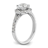 14k White Gold 1/3 ct Lab Grown Dia VS/SI+ G+ 1 ct Center Semi Halo Eng Rin