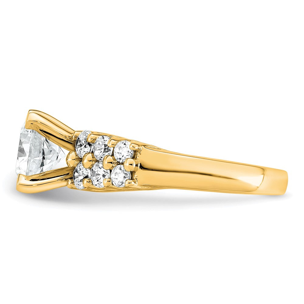 14k 2 7/8ct Certified Lab Grown Diamond VS+ F+ Round Comp Eng Ring