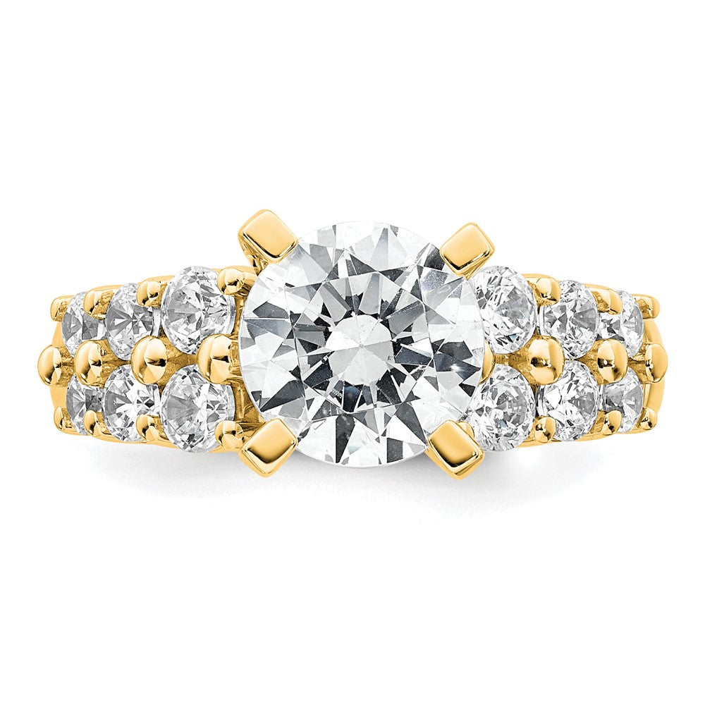 14k 2 7/8ct Certified Lab Grown Diamond VS+ F+ Round Comp Eng Ring