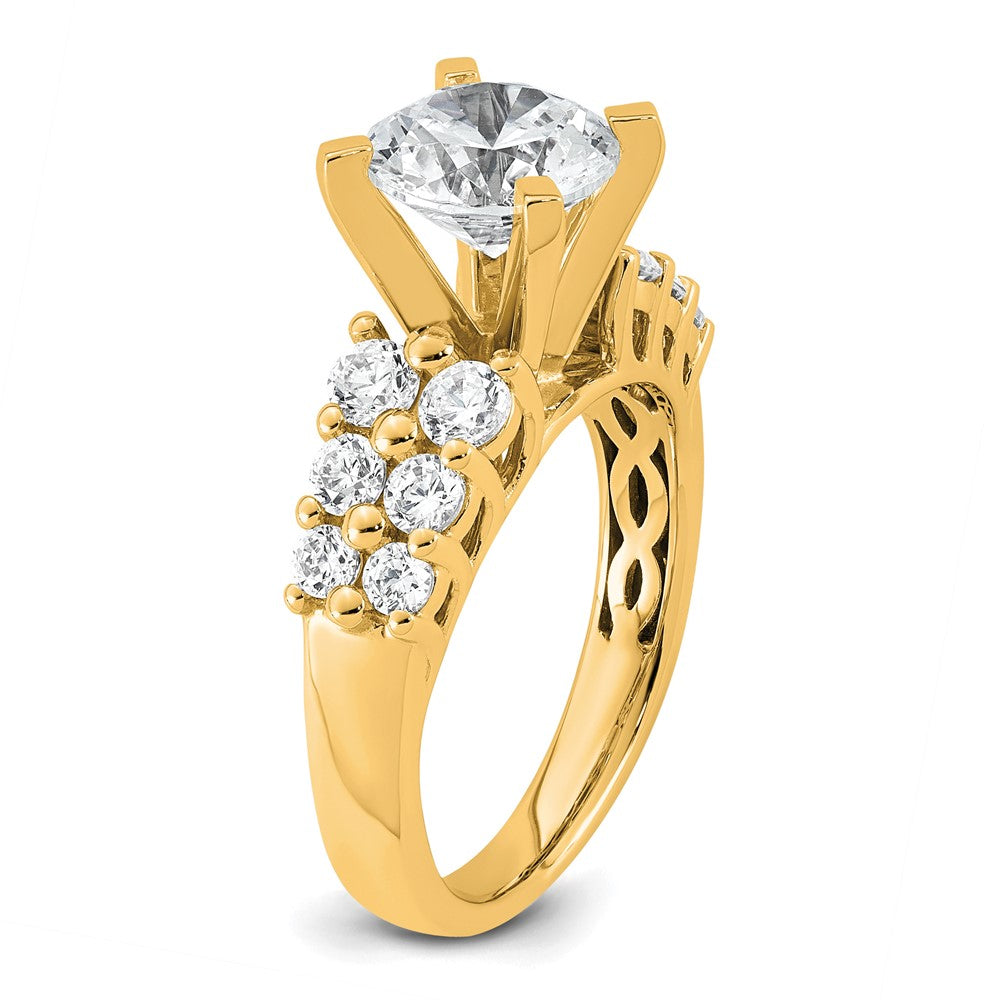 14k 2 7/8ct Certified Lab Grown Diamond VS+ F+ Round Comp Eng Ring