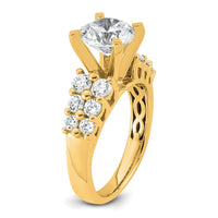14k 2 7/8ct Certified Lab Grown Diamond VS+ F+ Round Comp Eng Ring