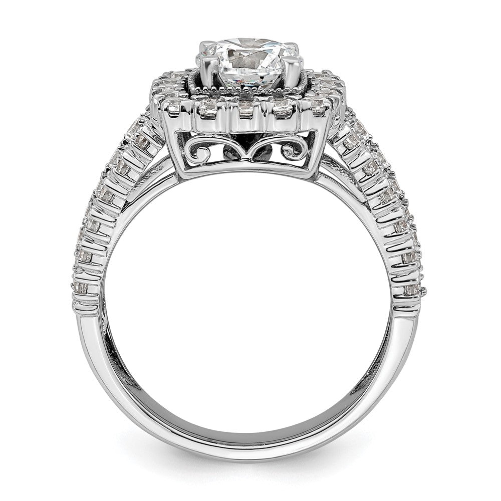 14k White Gold 1 1/3 ct Lab Grown Dia VS/SI+ G+ 1 ct Center Semi Engmt Ring