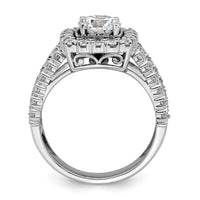14k White Gold 1 1/3 ct Lab Grown Dia VS/SI+ G+ 1 ct Center Semi Engmt Ring