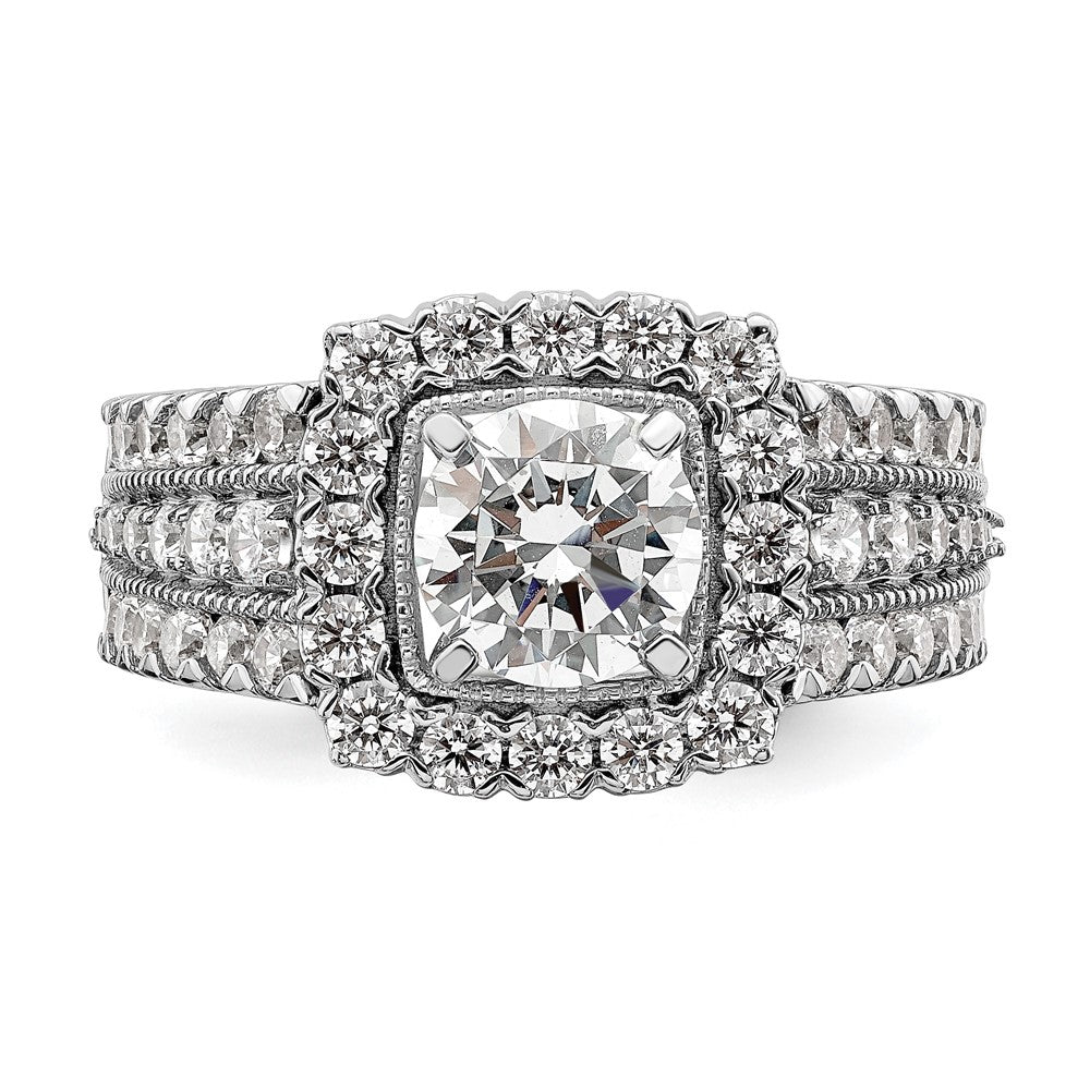 14k White Gold 1 1/3 ct Lab Grown Dia VS/SI+ G+ 1 ct Center Semi Engmt Ring