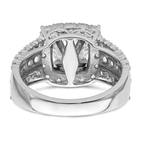 14k White Gold 1 1/3 ct Lab Grown Dia VS/SI+ G+ 1 ct Center Semi Engmt Ring