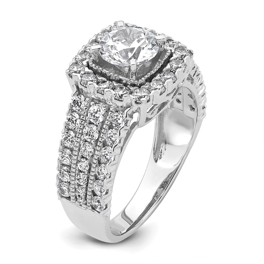 14k White Gold 1 1/3 ct Lab Grown Dia VS/SI+ G+ 1 ct Center Semi Engmt Ring