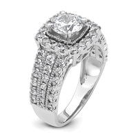 14k White Gold 1 1/3 ct Lab Grown Dia VS/SI+ G+ 1 ct Center Semi Engmt Ring