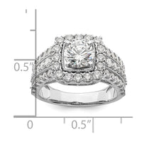 14k White Gold 1 1/3 ct Lab Grown Dia VS/SI+ G+ 1 ct Center Semi Engmt Ring