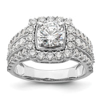 14k White Gold 1 1/3 ct Lab Grown Dia VS/SI+ G+ 1 ct Center Semi Engmt Ring