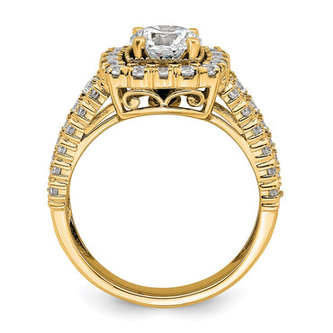 14k 1 1/3 ct Lab Grown Diamond VS/SI+ G+ 1 ct Center Semi Engagement Ring