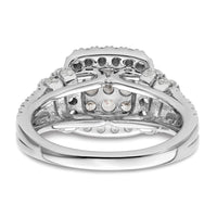 14k White Gold 1 1/2ct Lab Grown Diamond VS/SI+ G+ Comp Cluster Eng Ring