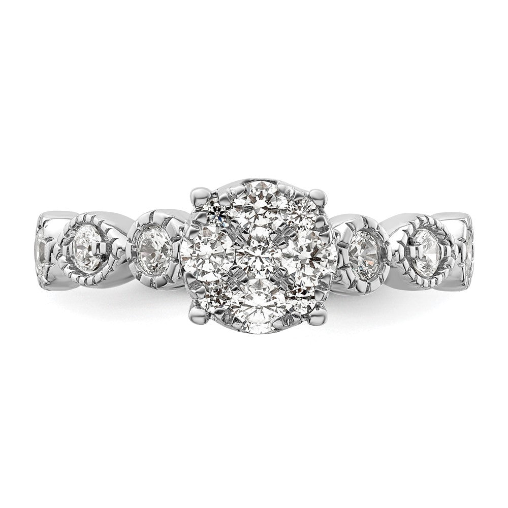 14kw 3/4ct Lab Grown Diamond VS/SI+ G+ Complete Cluster Eng Ring