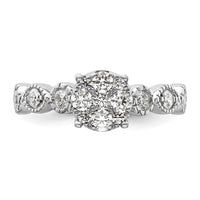 14kw 3/4ct Lab Grown Diamond VS/SI+ G+ Complete Cluster Eng Ring