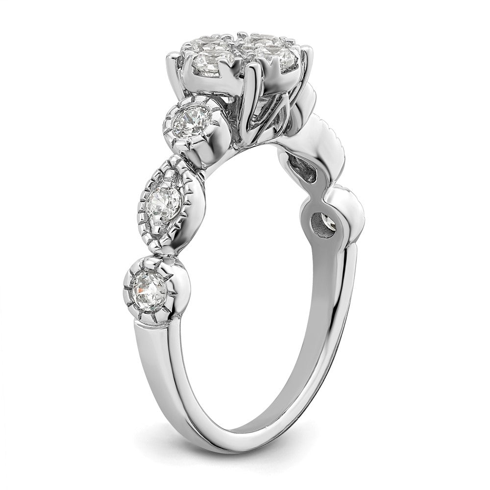 14kw 3/4ct Lab Grown Diamond VS/SI+ G+ Complete Cluster Eng Ring