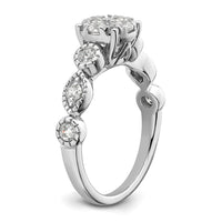 14kw 3/4ct Lab Grown Diamond VS/SI+ G+ Complete Cluster Eng Ring
