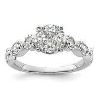14kw 3/4ct Lab Grown Diamond VS/SI+ G+ Complete Cluster Eng Ring
