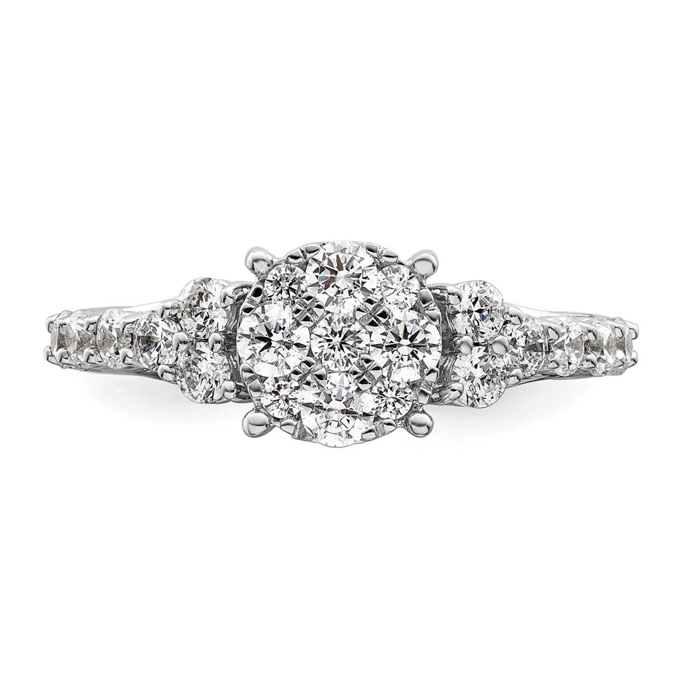 14kw 1ct Lab Grown Diamond VS/SI+ G+ Complete Cluster Eng Ring