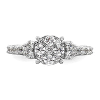 14kw 1ct Lab Grown Diamond VS/SI+ G+ Complete Cluster Eng Ring