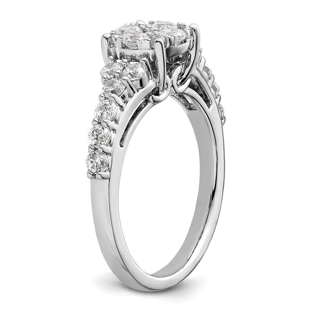 14kw 1ct Lab Grown Diamond VS/SI+ G+ Complete Cluster Eng Ring