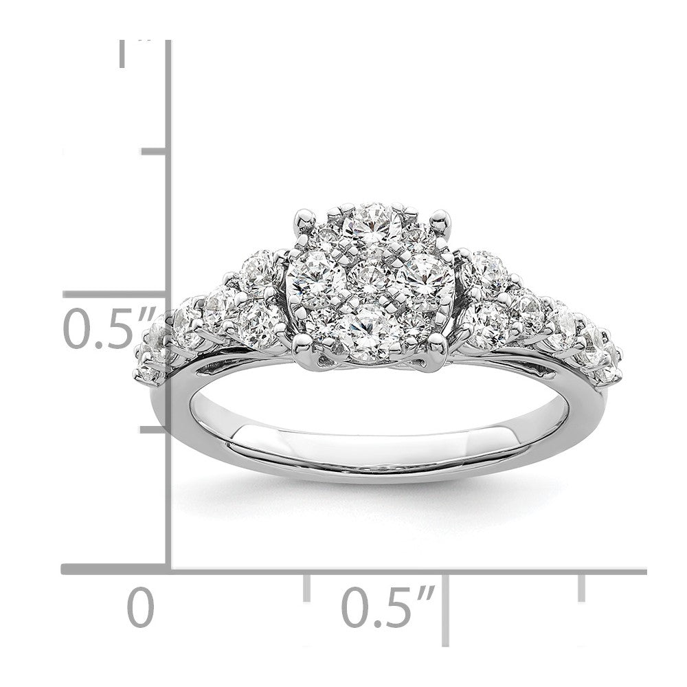 14kw 1ct Lab Grown Diamond VS/SI+ G+ Complete Cluster Eng Ring