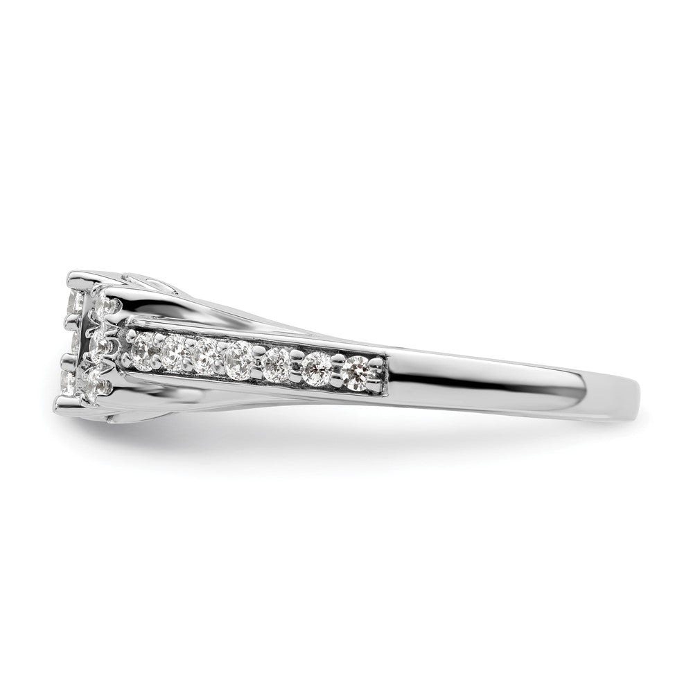 14kw 3/4ct Lab Grown Diamond VS/SI+ G+ Comp Cluster Engagement Ring