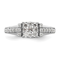 14kw 3/4ct Lab Grown Diamond VS/SI+ G+ Comp Cluster Engagement Ring