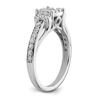 14kw 3/4ct Lab Grown Diamond VS/SI+ G+ Comp Cluster Engagement Ring