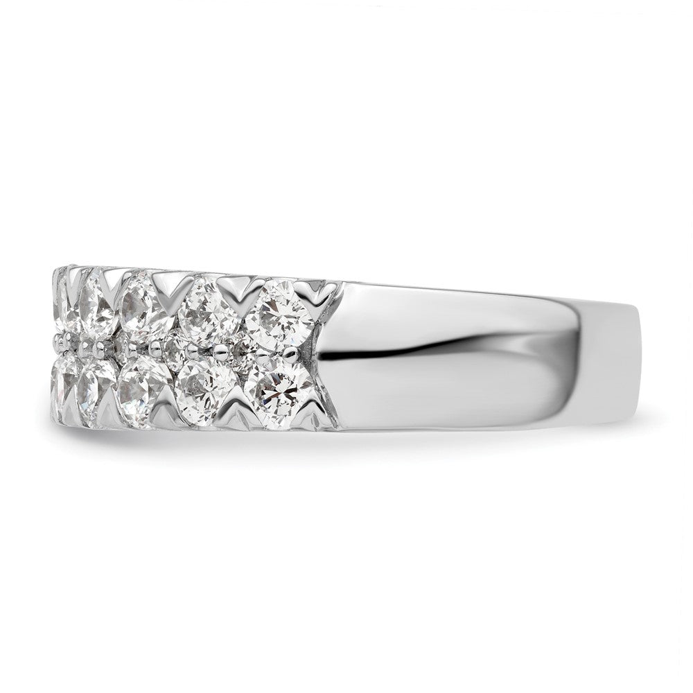14k White Gold 1 1/2 ct Lab Grown Diamond VS/SI+ G+ Comp Double Row Band