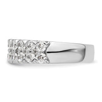14k White Gold 1 1/2 ct Lab Grown Diamond VS/SI+ G+ Comp Double Row Band