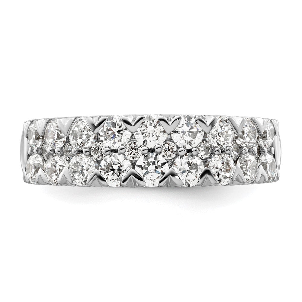 14k White Gold 1 1/2 ct Lab Grown Diamond VS/SI+ G+ Comp Double Row Band