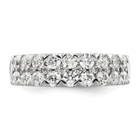 14k White Gold 1 1/2 ct Lab Grown Diamond VS/SI+ G+ Comp Double Row Band