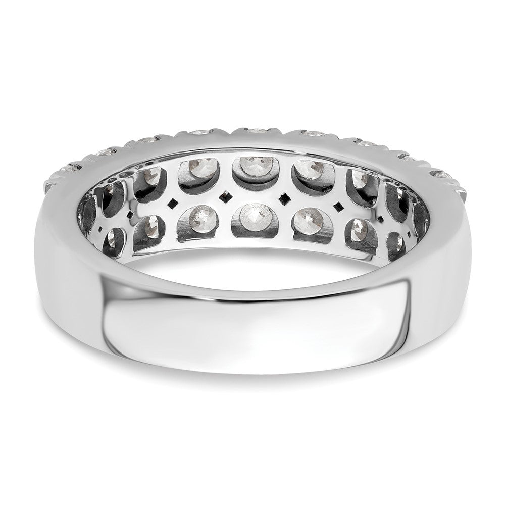 14k White Gold 1 1/2 ct Lab Grown Diamond VS/SI+ G+ Comp Double Row Band
