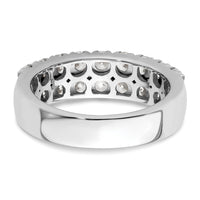 14k White Gold 1 1/2 ct Lab Grown Diamond VS/SI+ G+ Comp Double Row Band
