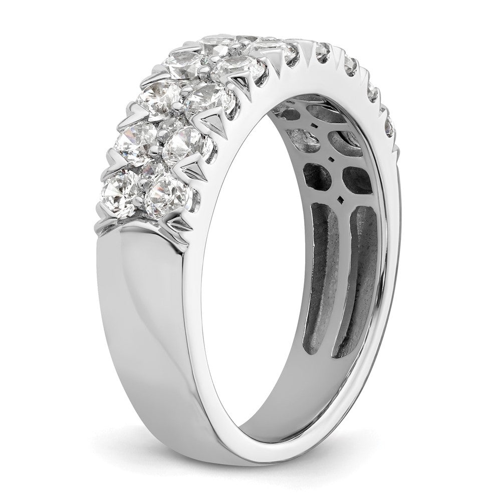 14k White Gold 1 1/2 ct Lab Grown Diamond VS/SI+ G+ Comp Double Row Band