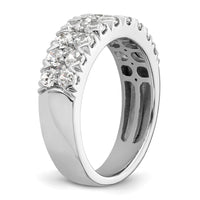 14k White Gold 1 1/2 ct Lab Grown Diamond VS/SI+ G+ Comp Double Row Band